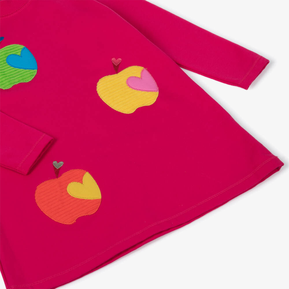 Agatha Ruiz de la Prada-فستان بناتي وردي بتصميم تفاح من الجيرسيه | Childrensalon Outlet