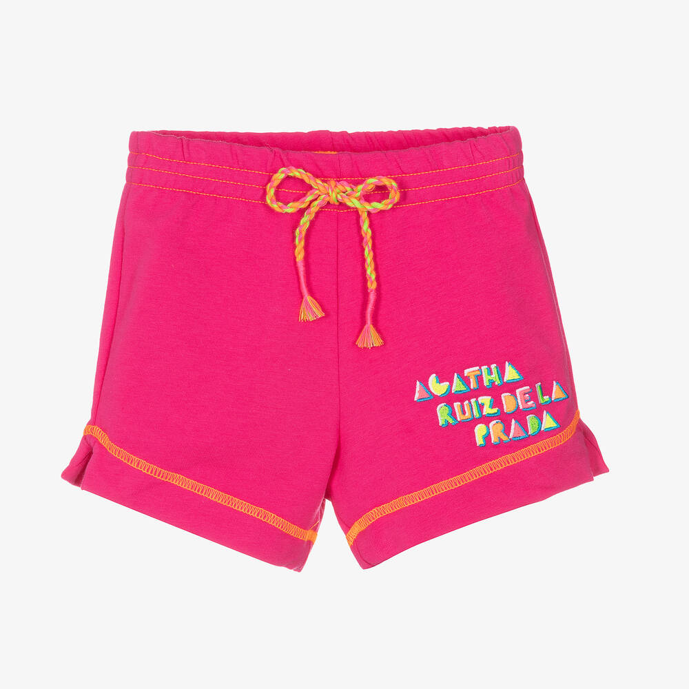 Agatha Ruiz de la Prada - Girls Pink Cotton Jersey Shorts  | Childrensalon