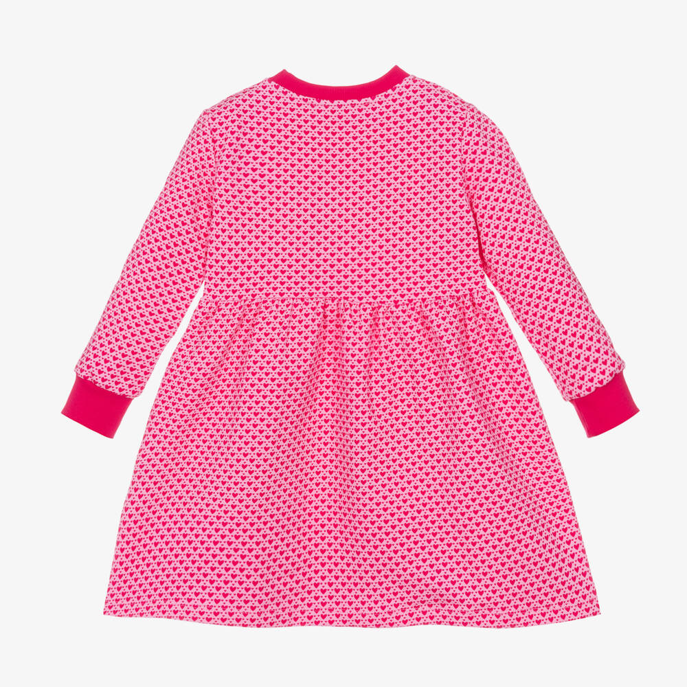 Agatha Ruiz de la Prada-Girls Pink Cotton Logo Heart Dress | Childrensalon Outlet