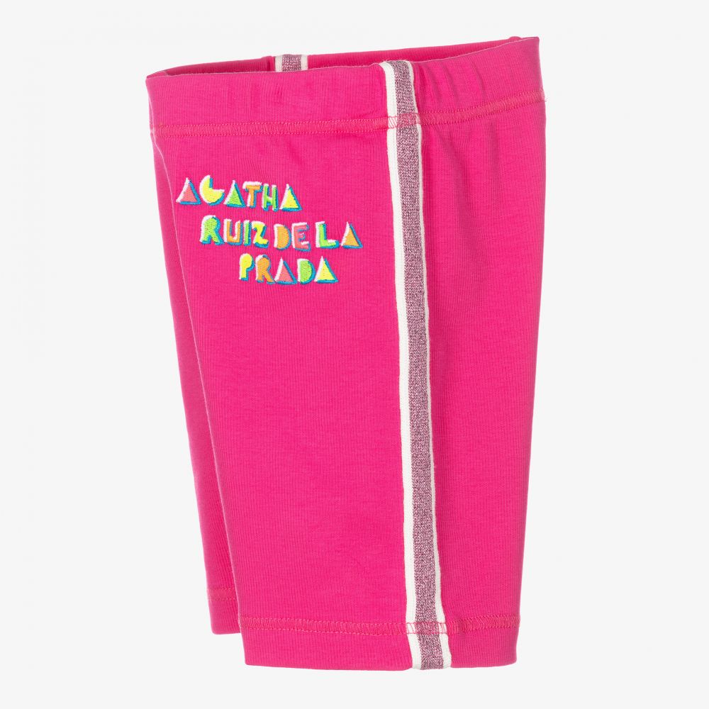 Agatha Ruiz de la Prada-Girls Pink Cotton Logo Shorts | Childrensalon Outlet