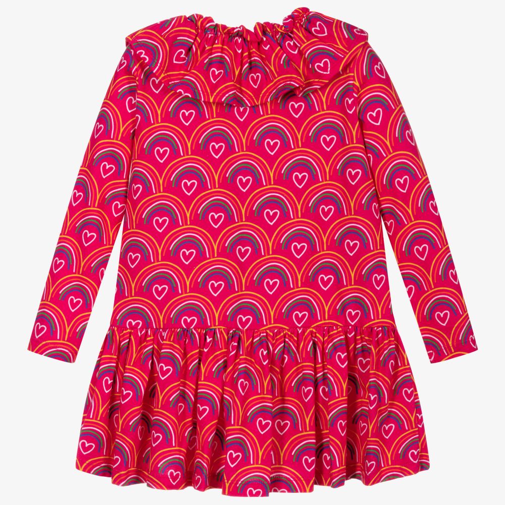 Agatha Ruiz de la Prada-Girls Pink Cotton Ruffle Dress | Childrensalon Outlet