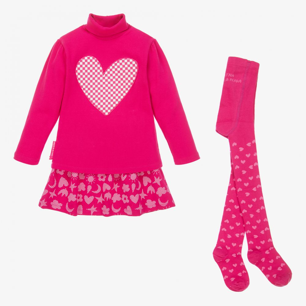 Agatha Ruiz de la Prada-Girls Pink Cotton Skirt Set | Childrensalon Outlet