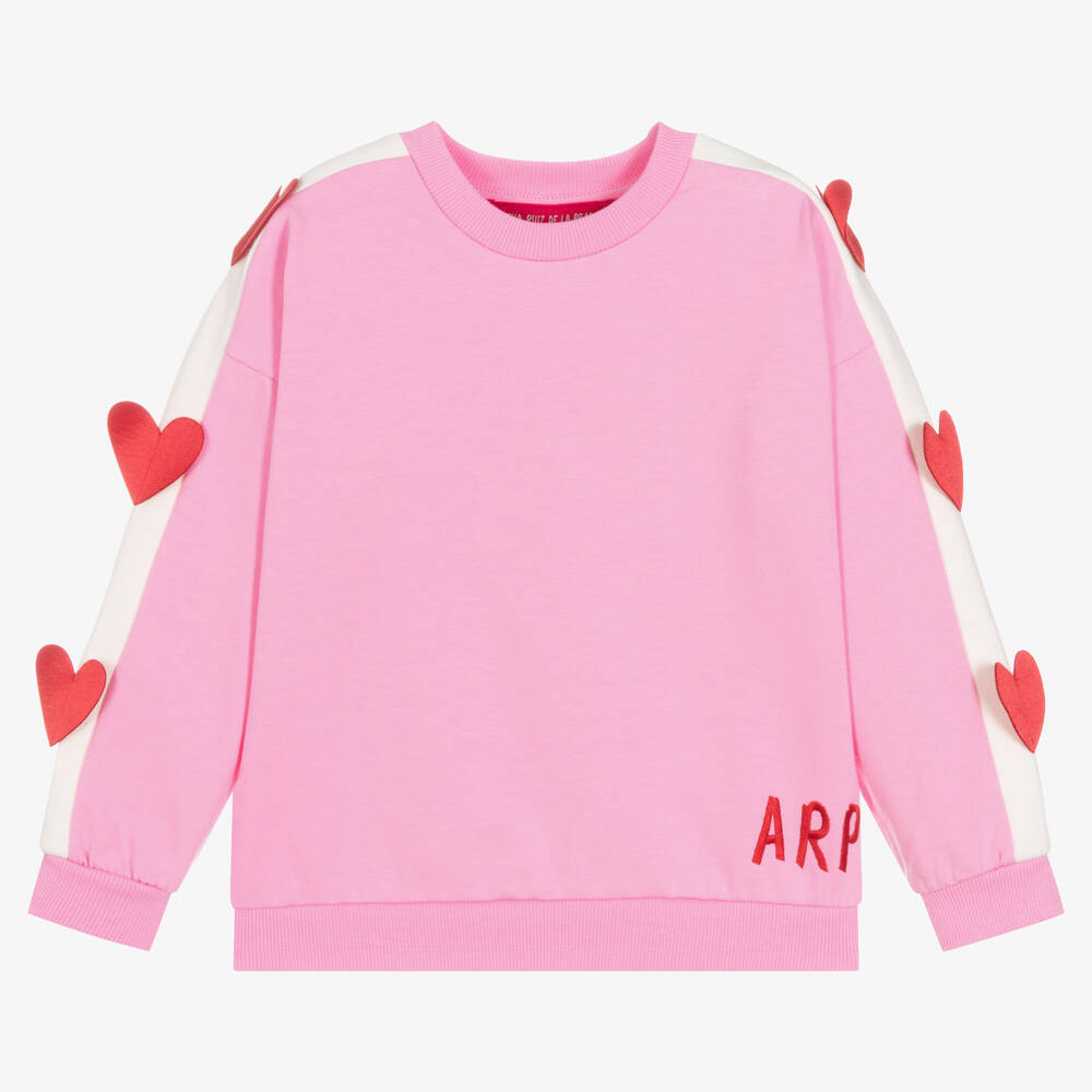 Agatha Ruiz de la Prada - Girls Pink Cotton Sweatshirt | Childrensalon