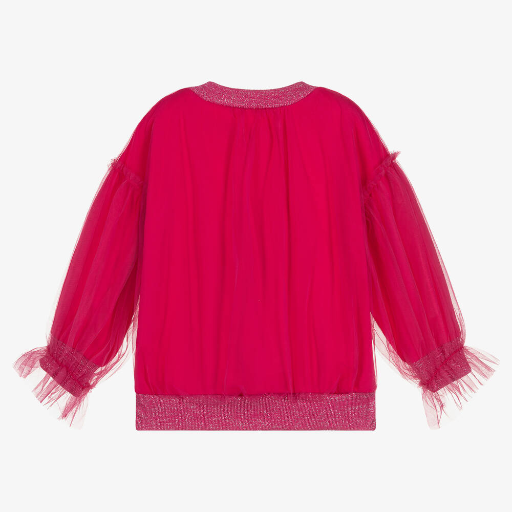 Agatha Ruiz de la Prada-سويتشيرت قطن جيرسي لون زهري للبنات | Childrensalon Outlet