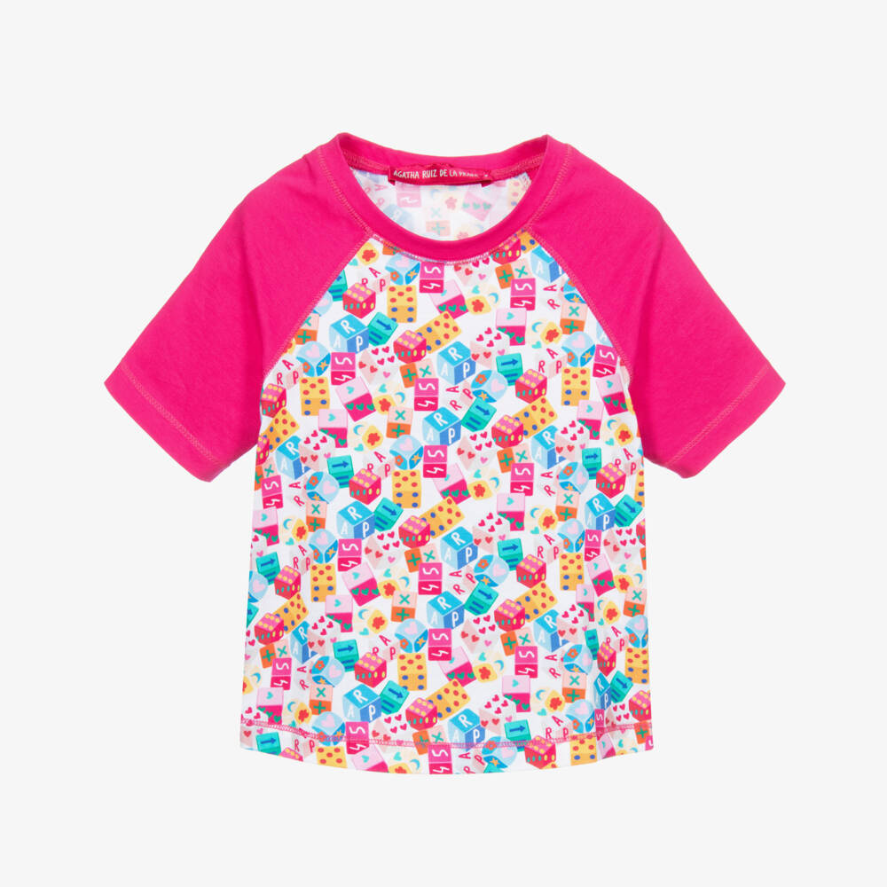 Agatha Ruiz de la Prada-Girls Pink Cotton T-Shirt | Childrensalon Outlet