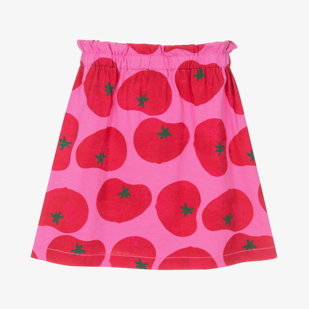 Agatha Ruiz de la Prada-Girls Pink Cotton Tomato Print Skirt | Childrensalon Outlet