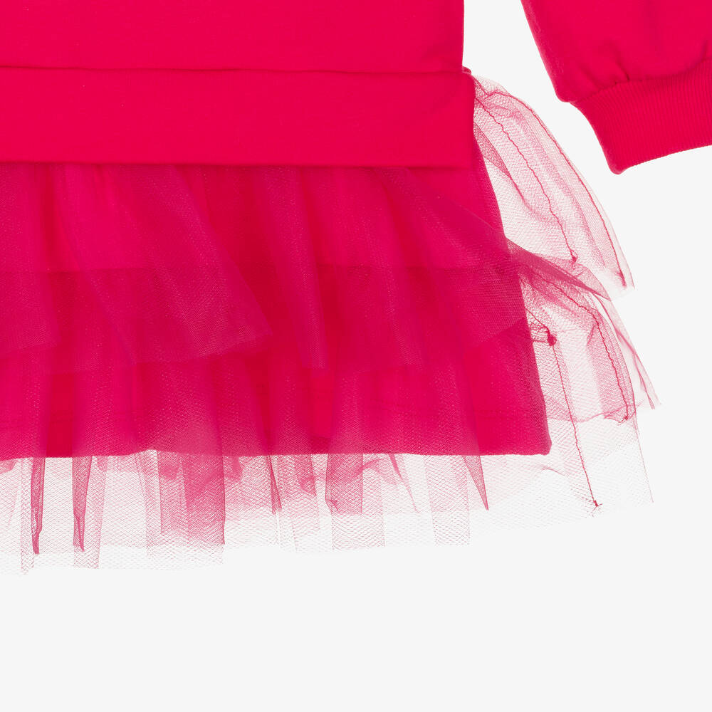 Agatha Ruiz de la Prada-Розовое платье из хлопка и тюля | Childrensalon Outlet