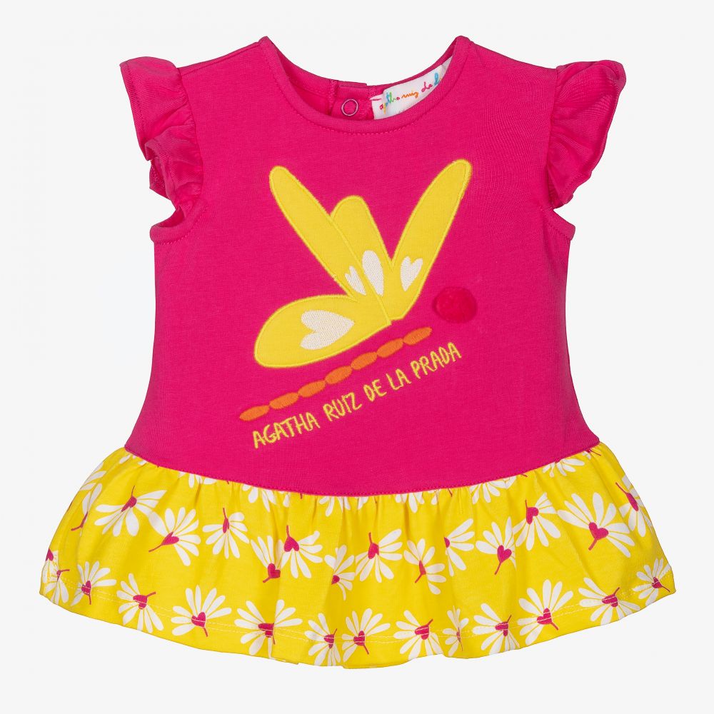 Agatha Ruiz de la Prada - Pinkes Kleid mit Libellen-Print (M)  | Childrensalon