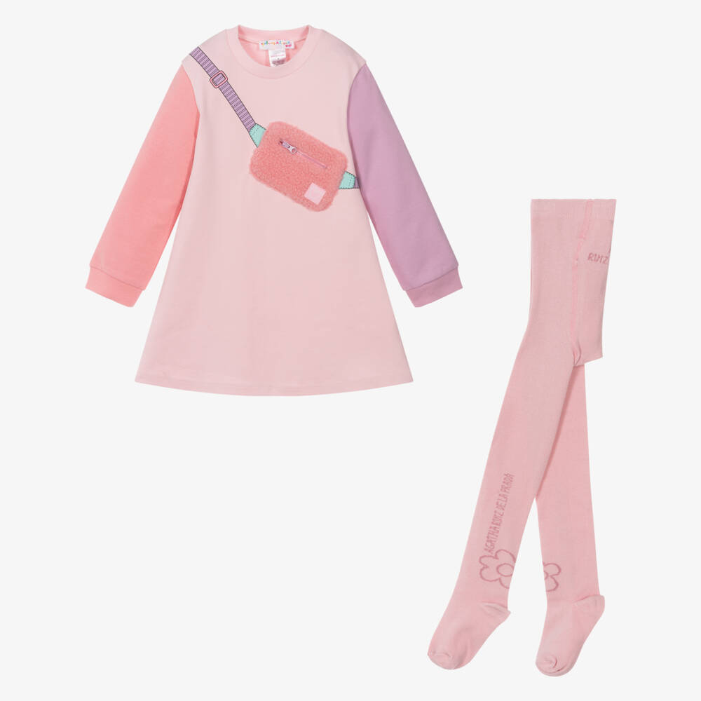 Agatha Ruiz de la Prada-Набор платье и колготки розовый для девочек | Childrensalon Outlet