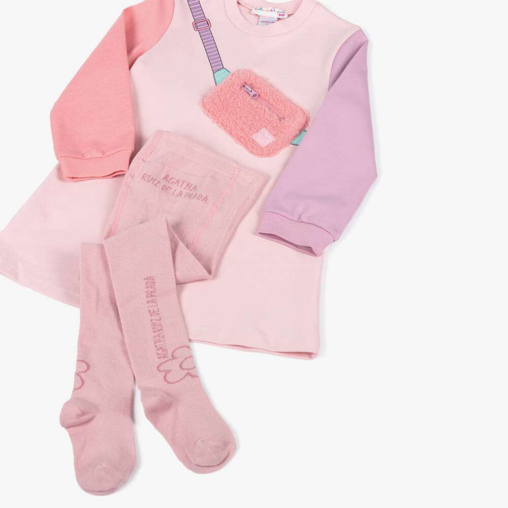 Agatha Ruiz de la Prada-Набор платье и колготки розовый для девочек | Childrensalon Outlet