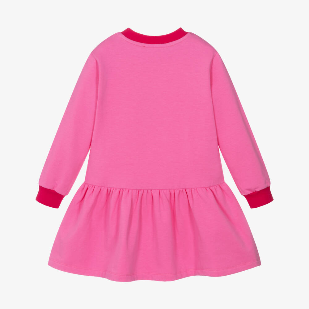 Agatha Ruiz de la Prada-Girls Pink Embroidered Floral Cotton Jersey Dress | Childrensalon Outlet