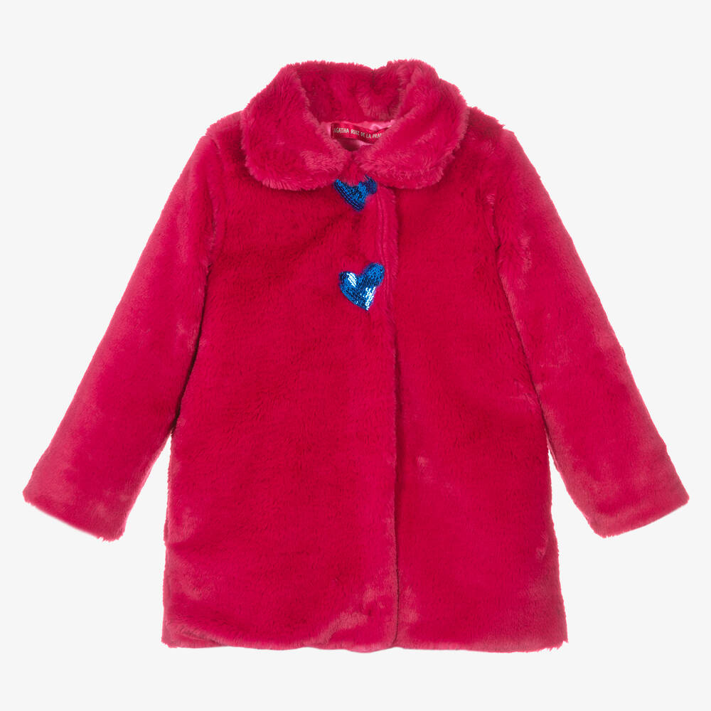 Agatha Ruiz de la Prada - Manteau rose en fausse fourrure Fille | Childrensalon