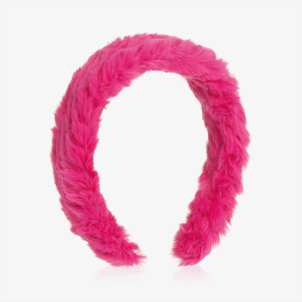 Agatha Ruiz de la Prada-Girls Pink Faux Fur Headband | Childrensalon Outlet