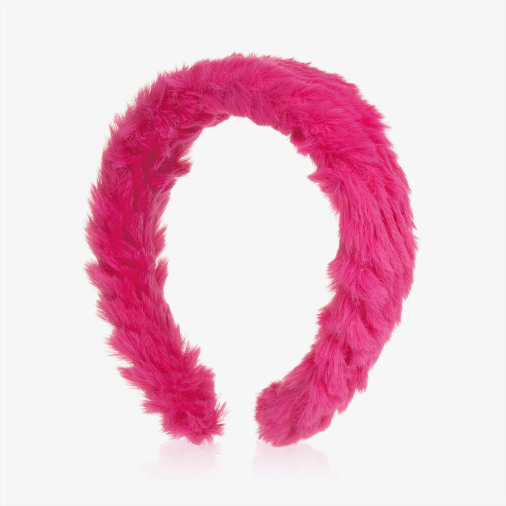 Agatha Ruiz de la Prada-Girls Pink Faux Fur Headband | Childrensalon Outlet
