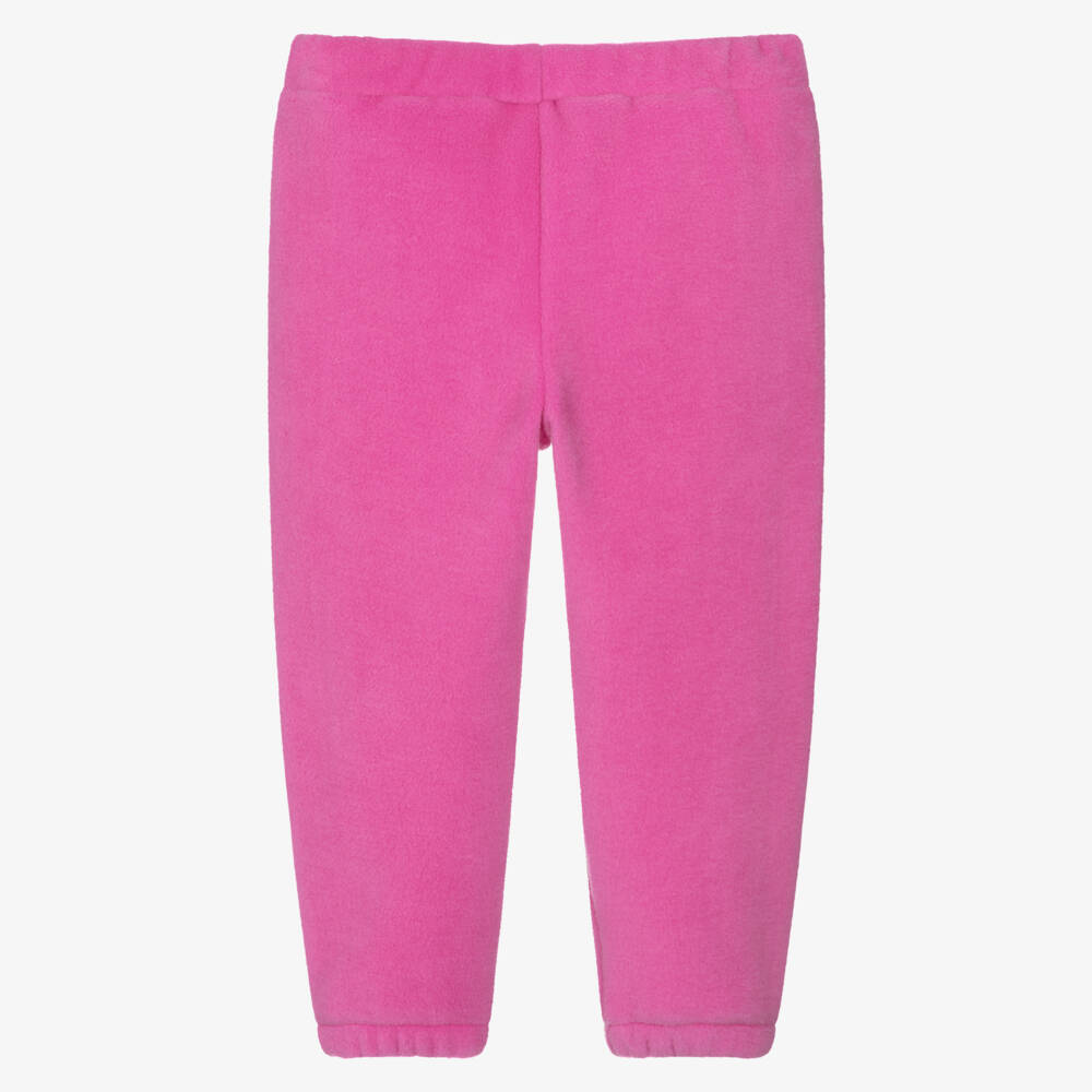 Agatha Ruiz de la Prada-Girls Pink Fleece Joggers with Logo Heart | Childrensalon Outlet