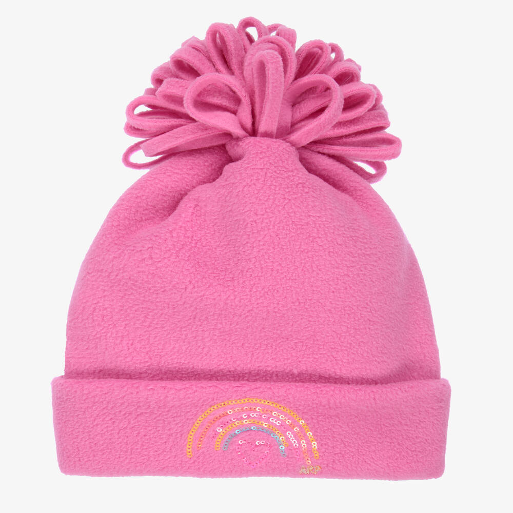 Agatha Ruiz de la Prada - Girls Pink Fleece Pom-Pom Hat | Childrensalon  Outlet
