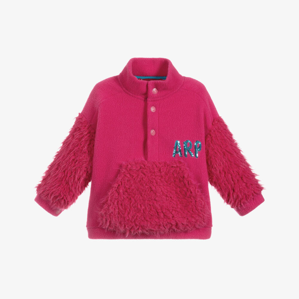 Agatha Ruiz de la Prada-Girls Pink Fleece Sweatshirt | Childrensalon Outlet