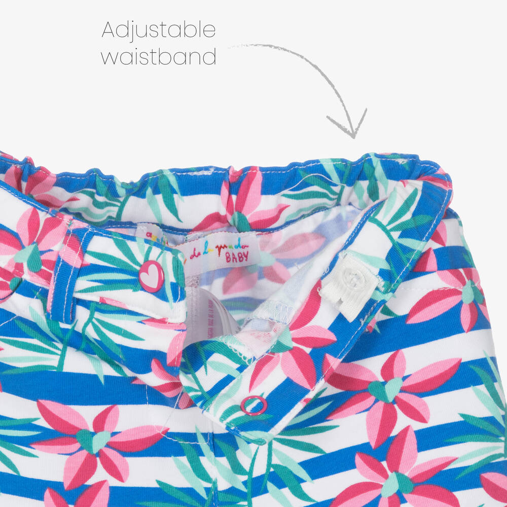 Agatha Ruiz de la Prada-Girls Pink Floral Cotton Shorts Set | Childrensalon Outlet