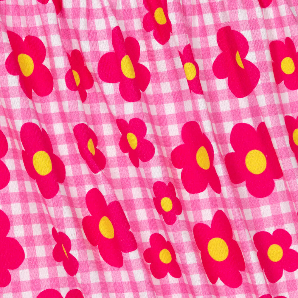 Agatha Ruiz de la Prada-Girls Pink Floral Gingham Dress | Childrensalon Outlet