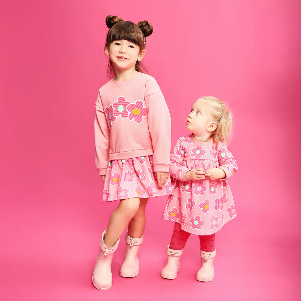 Agatha Ruiz de la Prada-Набор розовое платье с цветочным узором для девочек | Childrensalon Outlet