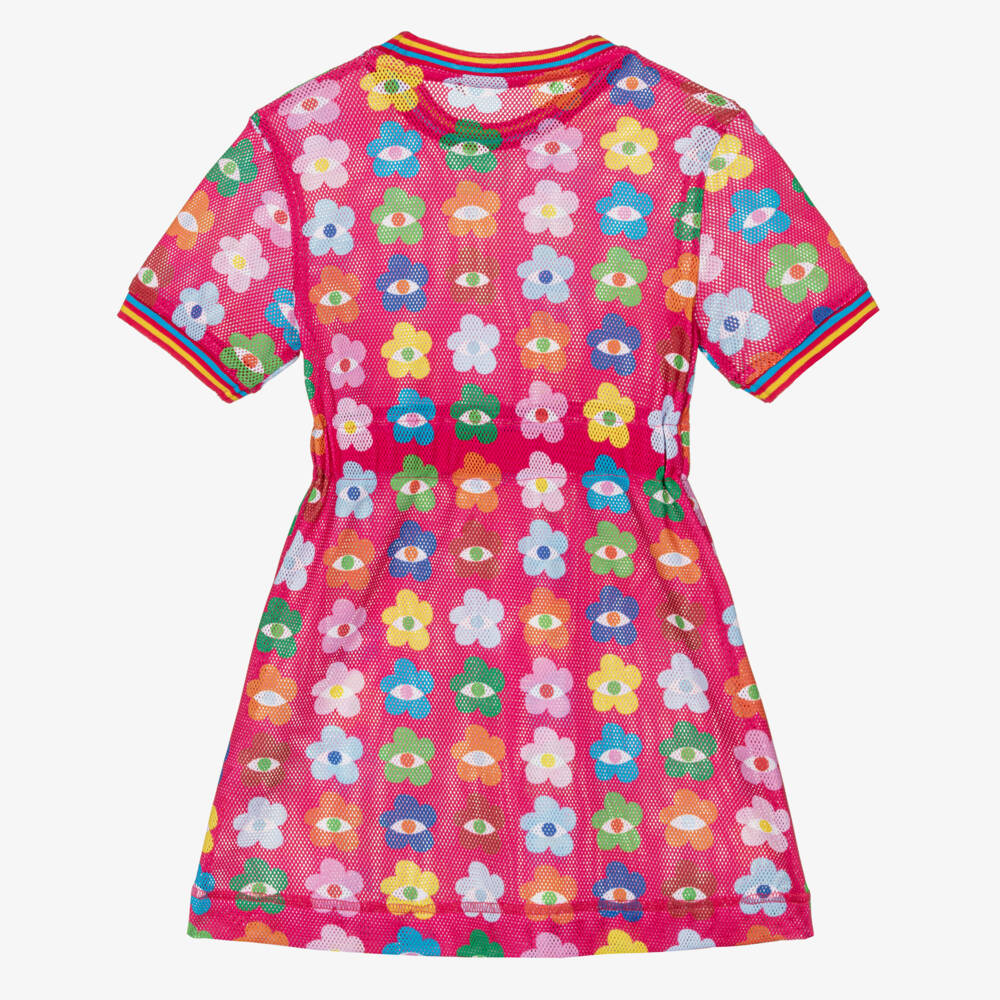 Agatha Ruiz de la Prada-Girls Pink Floral Mesh Dress | Childrensalon Outlet