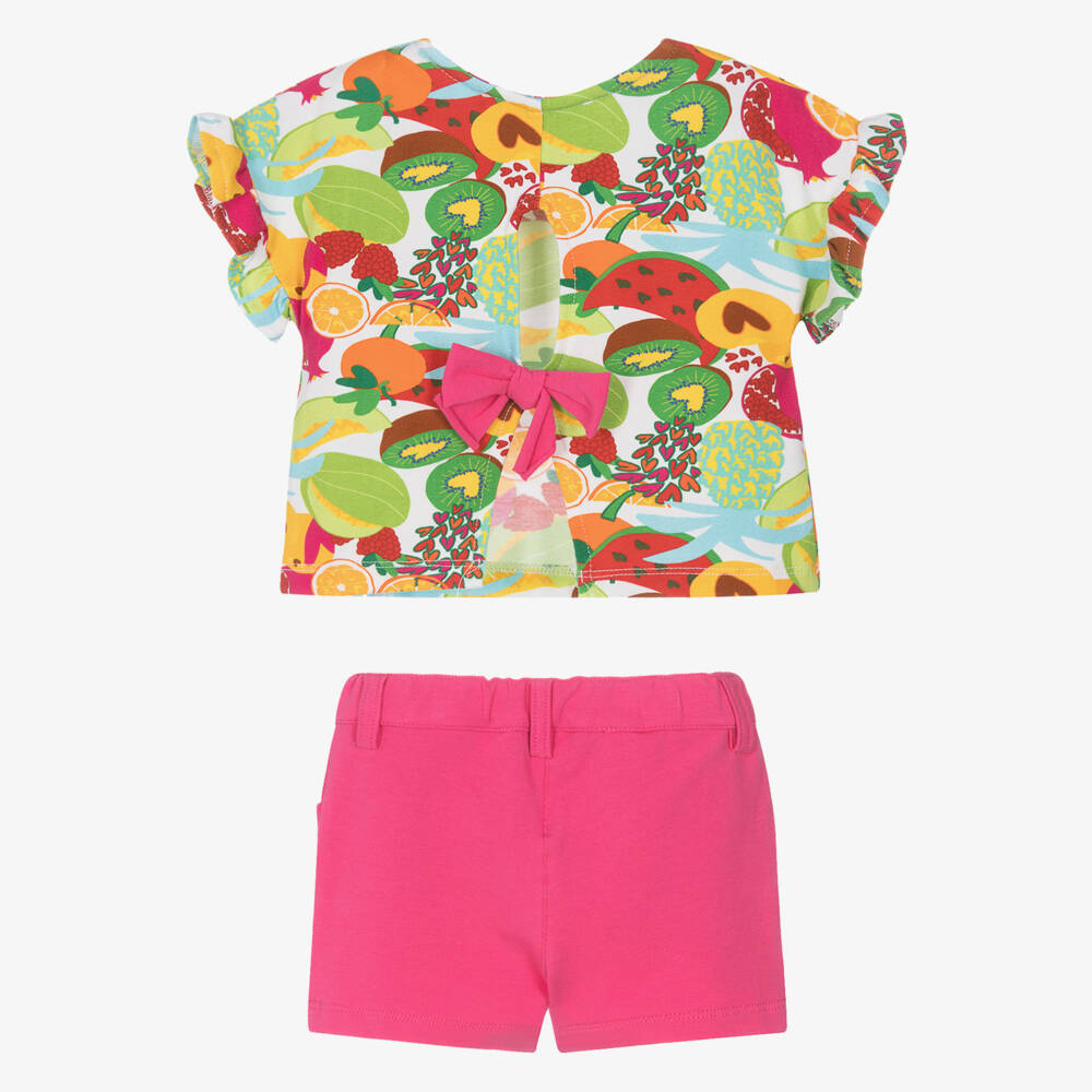 Agatha Ruiz de la Prada-Girls Pink Fruit Cotton Shorts Set | Childrensalon Outlet