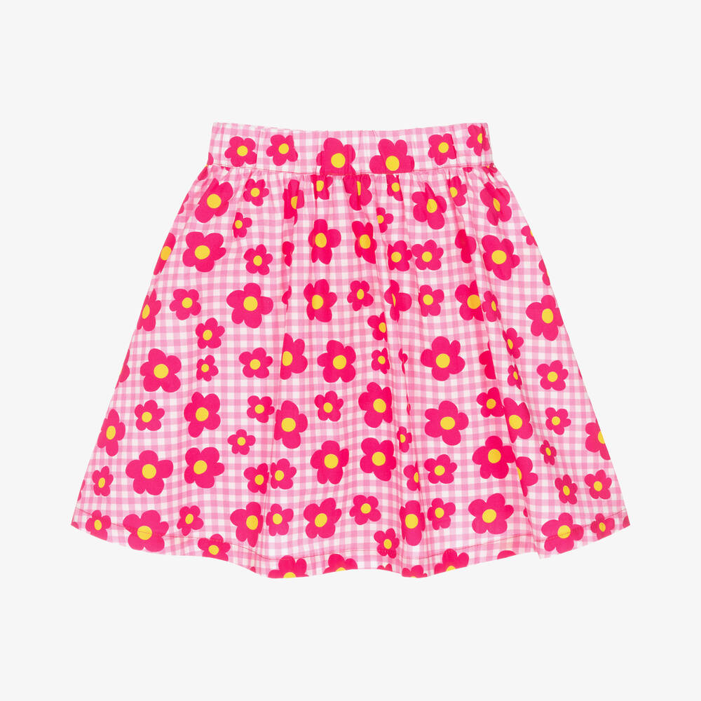 Agatha Ruiz de la Prada-Розовая юбка в клетку с цветами | Childrensalon Outlet