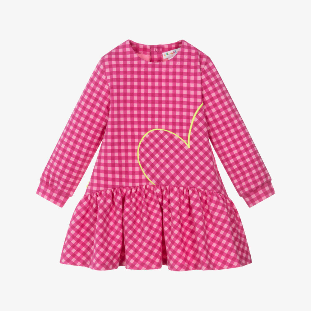 Agatha Ruiz de la Prada-فستان وردي بنقشة مربعات للبنات | Childrensalon Outlet