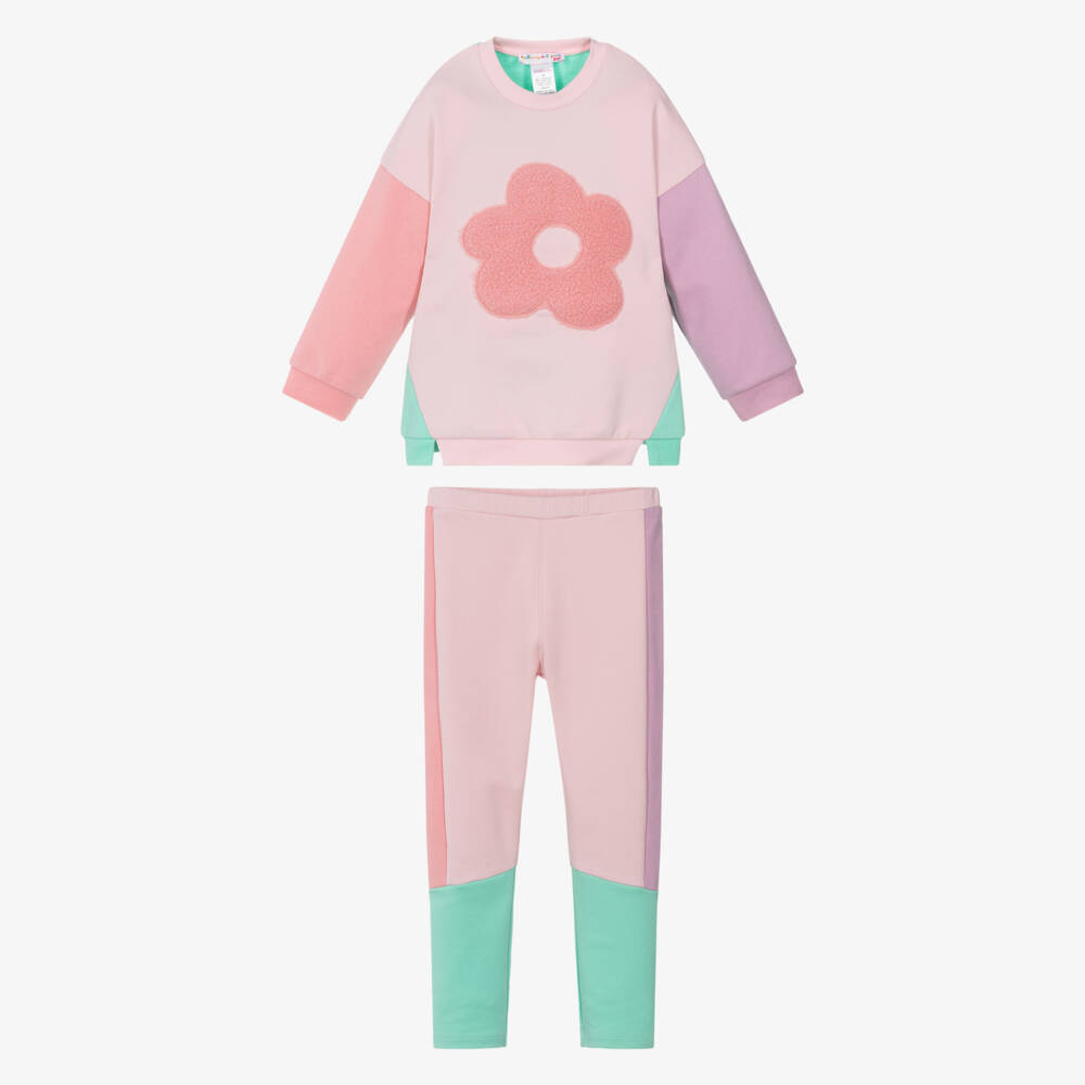 Agatha Ruiz de la Prada-Girls Pink & Green Colourblock Leggings Set | Childrensalon Outlet