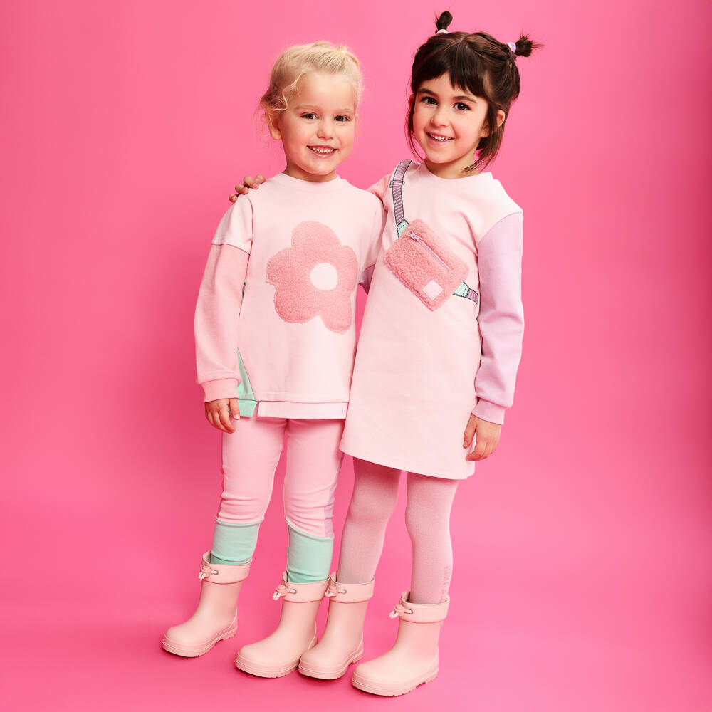 Agatha Ruiz de la Prada-Girls Pink & Green Colourblock Leggings Set | Childrensalon Outlet