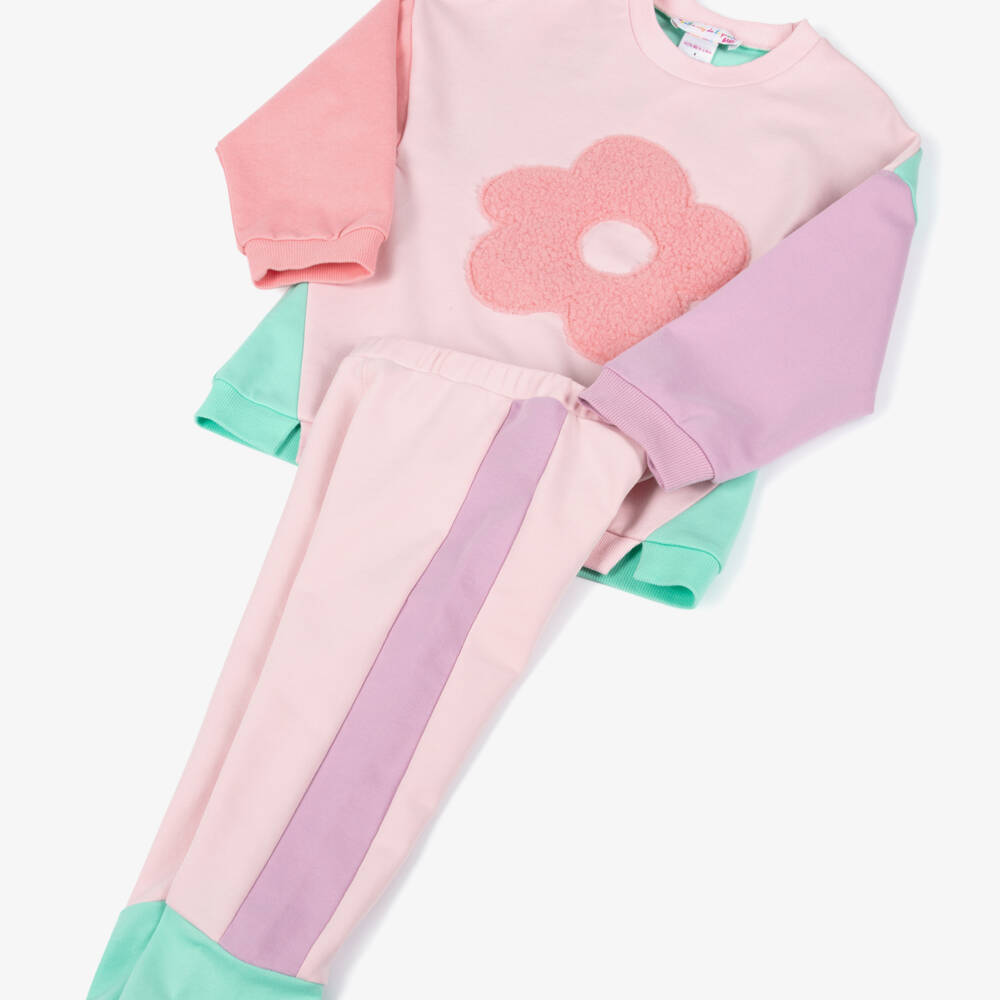 Agatha Ruiz de la Prada-Girls Pink & Green Colourblock Leggings Set | Childrensalon Outlet