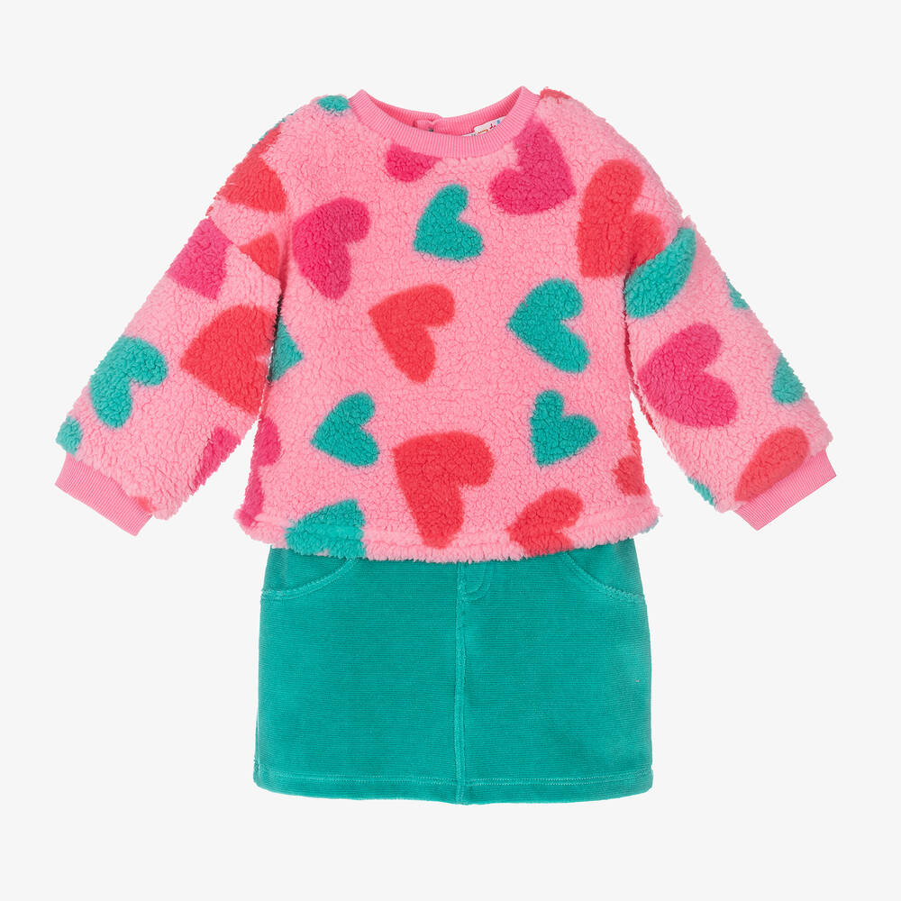 Agatha Ruiz de la Prada - Розово-зеленый комплект с юбкой для девочек | Childrensalon