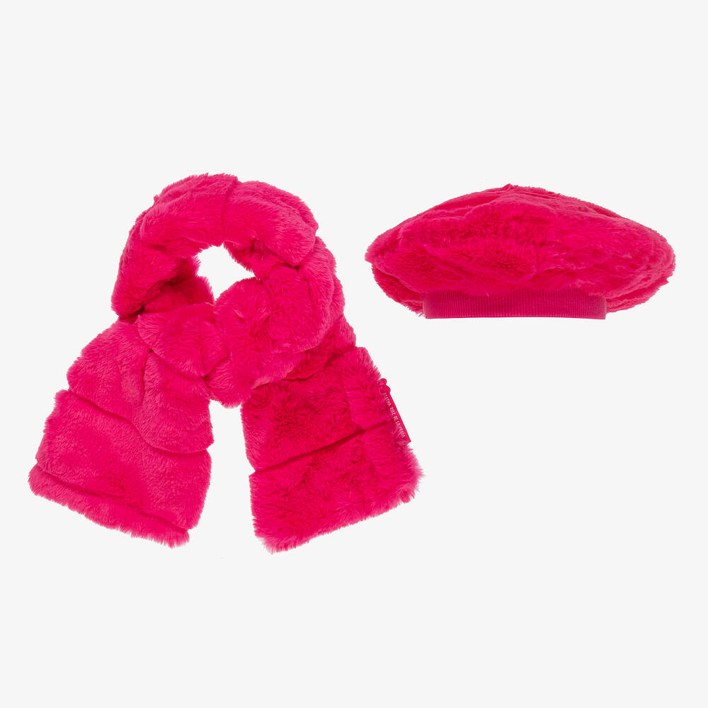 Agatha Ruiz de la Prada - Girls Pink Hat & Scarf Set | Childrensalon