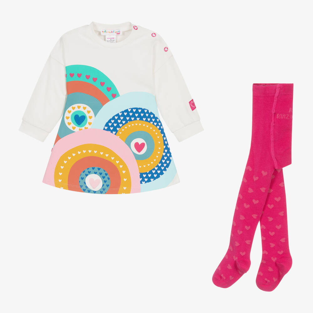 Agatha Ruiz de la Prada-Girls Pink Heart Dress Ensemble | Childrensalon Outlet