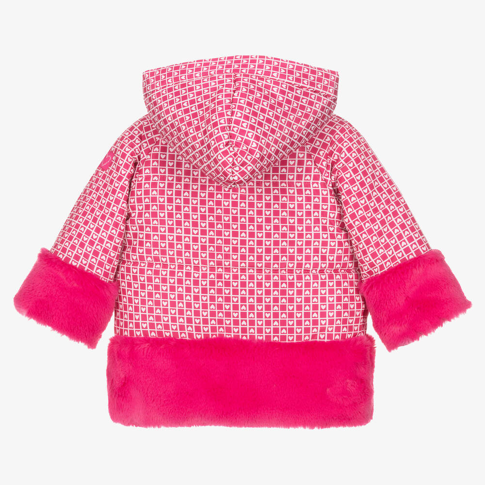 Agatha Ruiz de la Prada-Girls Pink Heart Hooded Coat | Childrensalon Outlet