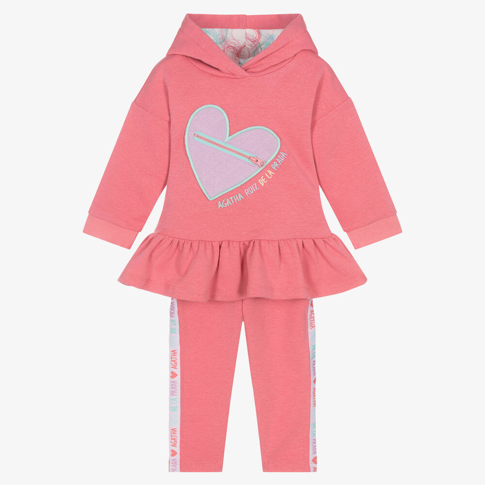 Agatha Ruiz de la Prada-طقم ليقنز لون زهري للبنات | Childrensalon Outlet