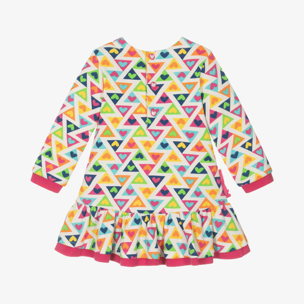 Agatha Ruiz de la Prada-Girls Pink Heart Pattern Dress Set | Childrensalon Outlet