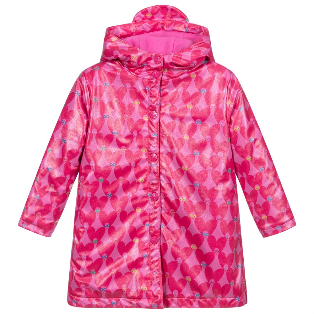 Agatha Ruiz de la Prada - Girls Pink Heart Raincoat | Childrensalon