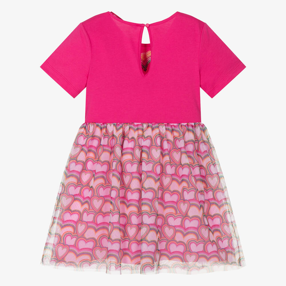 Agatha Ruiz de la Prada-Girls Pink Heart Tulle Dress | Childrensalon Outlet