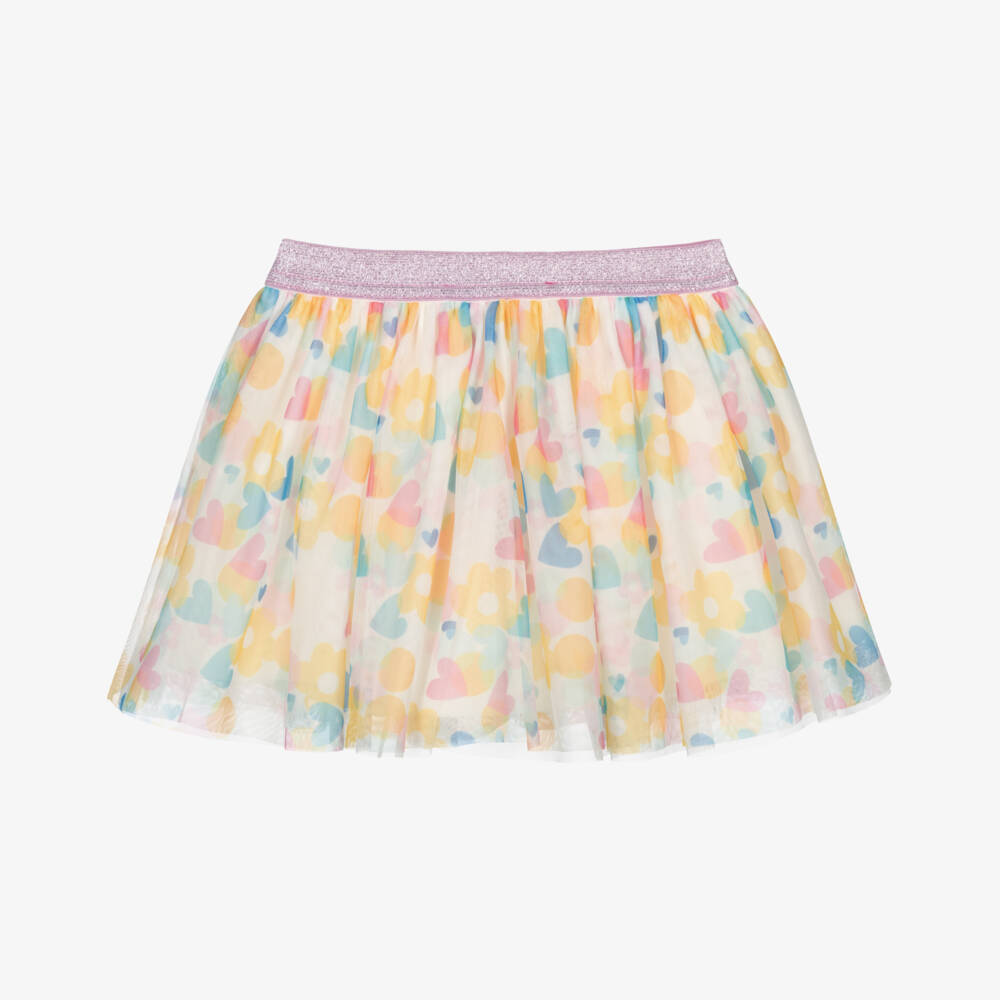 Agatha Ruiz de la Prada-تنورة تول وردية للبنات مزينة بقلوب | Childrensalon Outlet