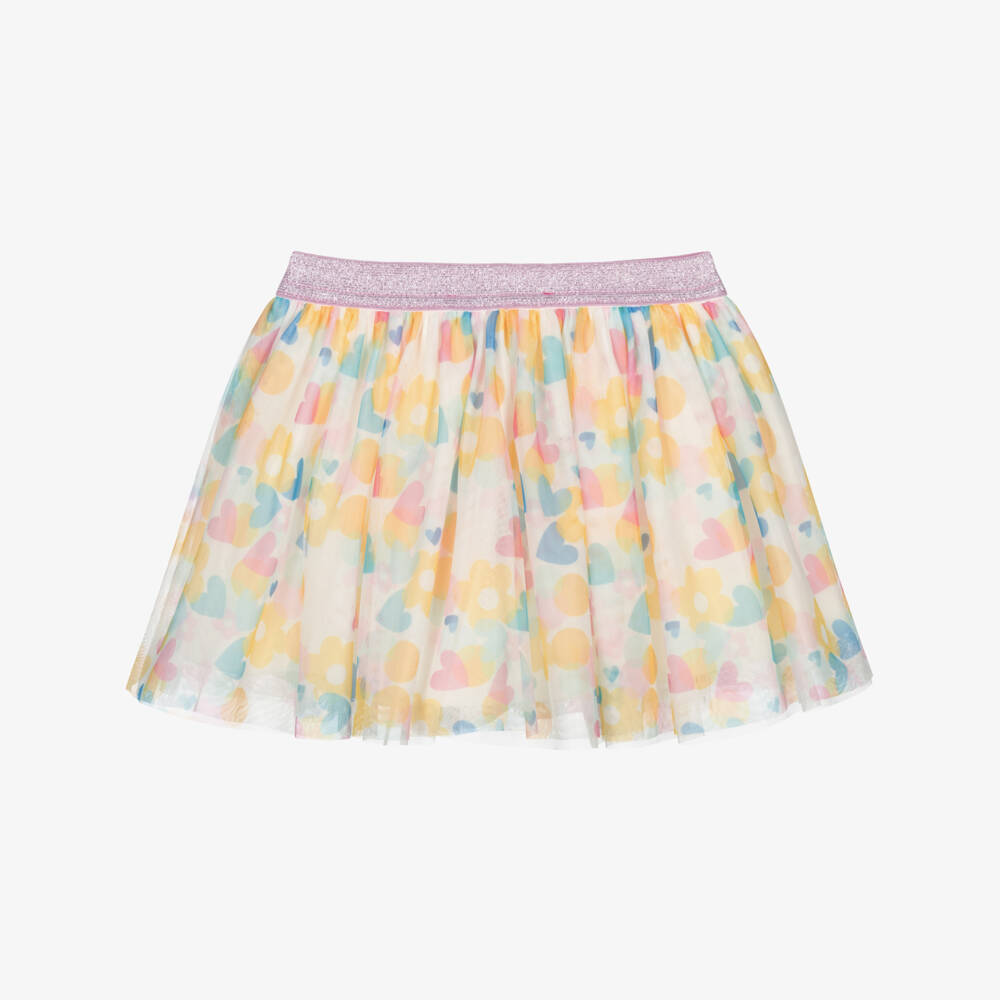 Agatha Ruiz de la Prada-تنورة تول وردية للبنات مزينة بقلوب | Childrensalon Outlet