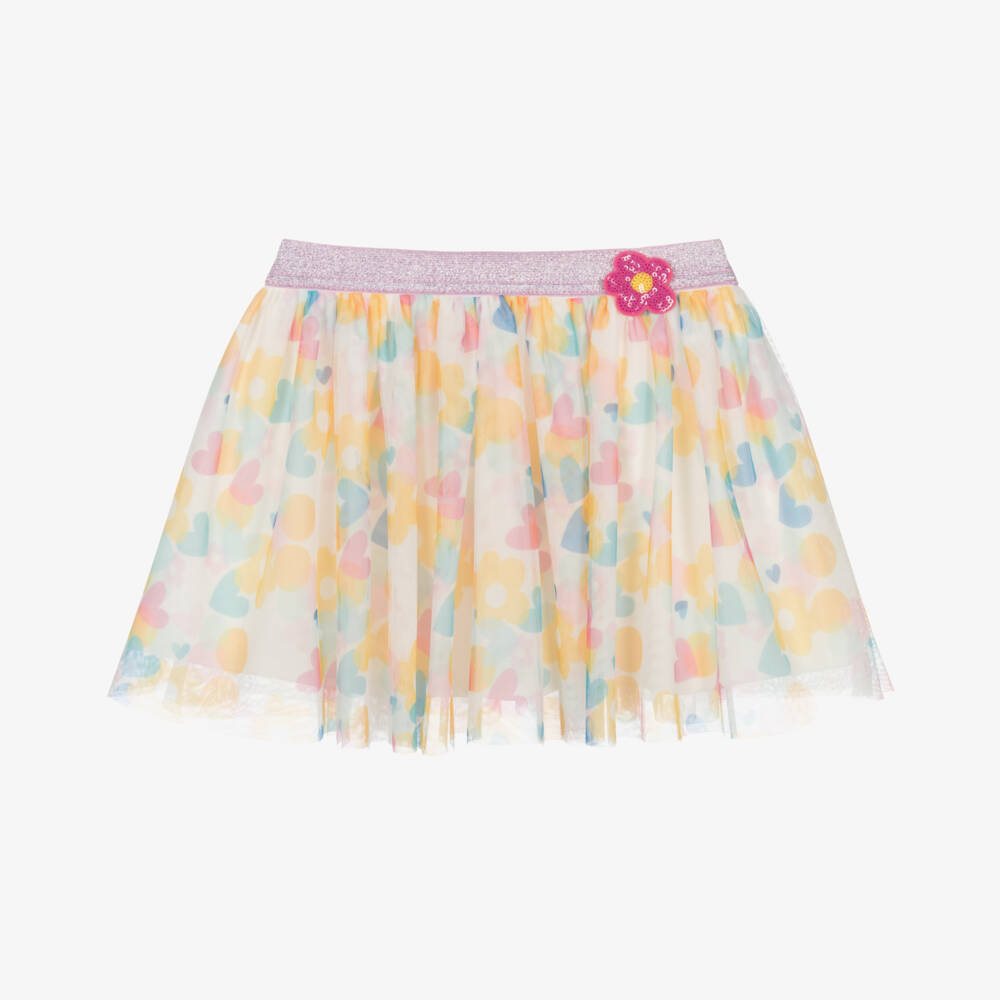 Agatha Ruiz de la Prada-Юбка из тюля с сердечками для девочек розовая | Childrensalon Outlet