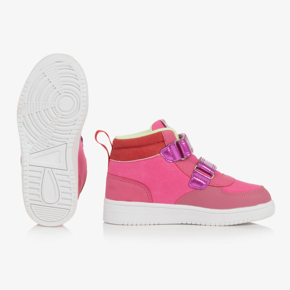 Agatha Ruiz de la Prada-Girls Pink Heart Velcro Hightops | Childrensalon Outlet
