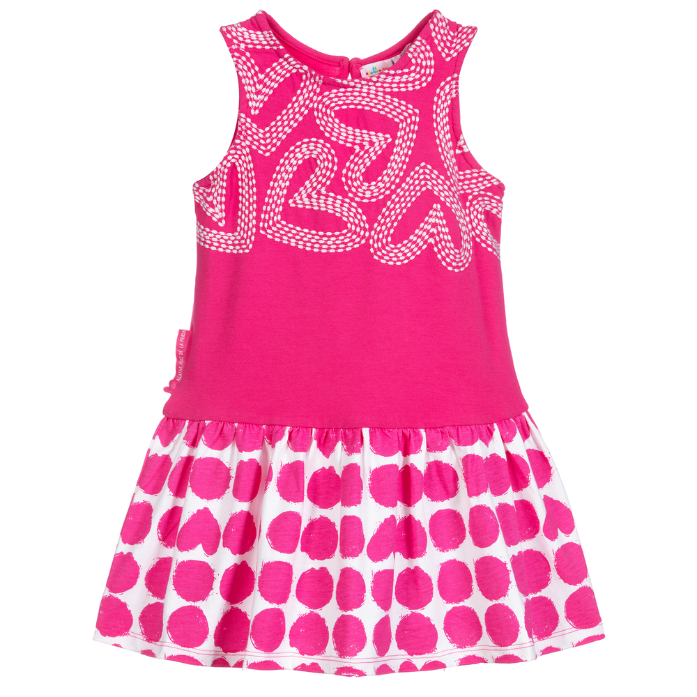 Agatha Ruiz de la Prada - Розовое платье с сердечками для девочек | Childrensalon