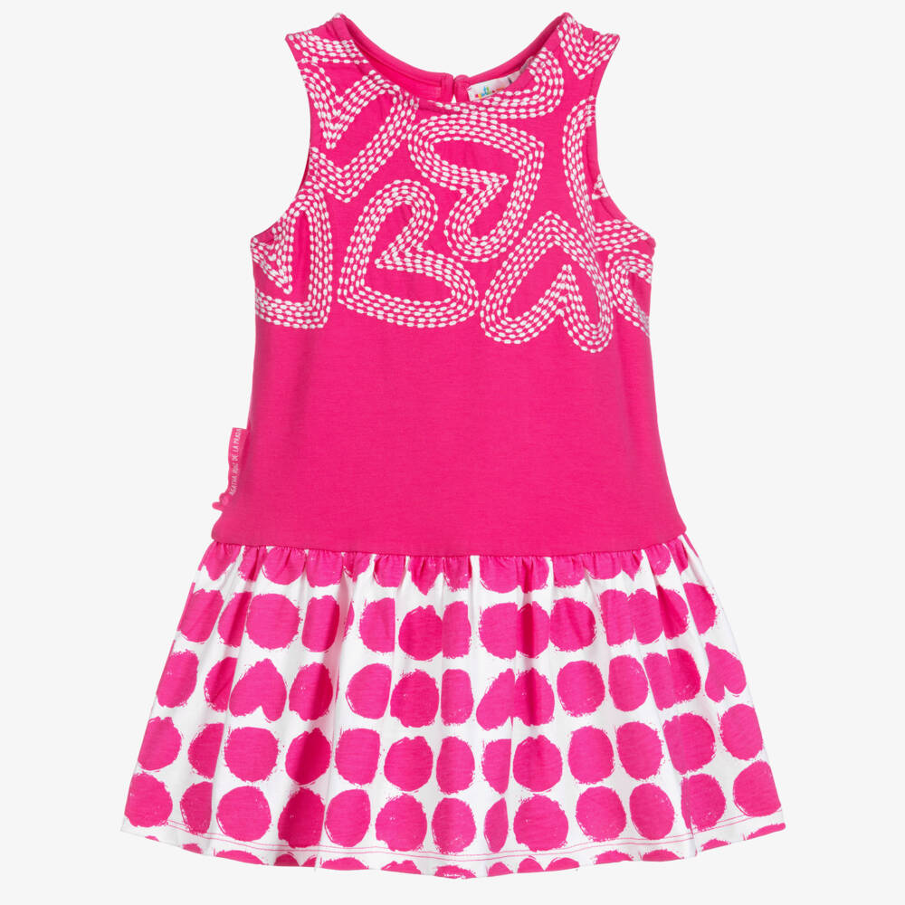 Agatha Ruiz de la Prada-Girls Pink Hearts Dress | Childrensalon Outlet