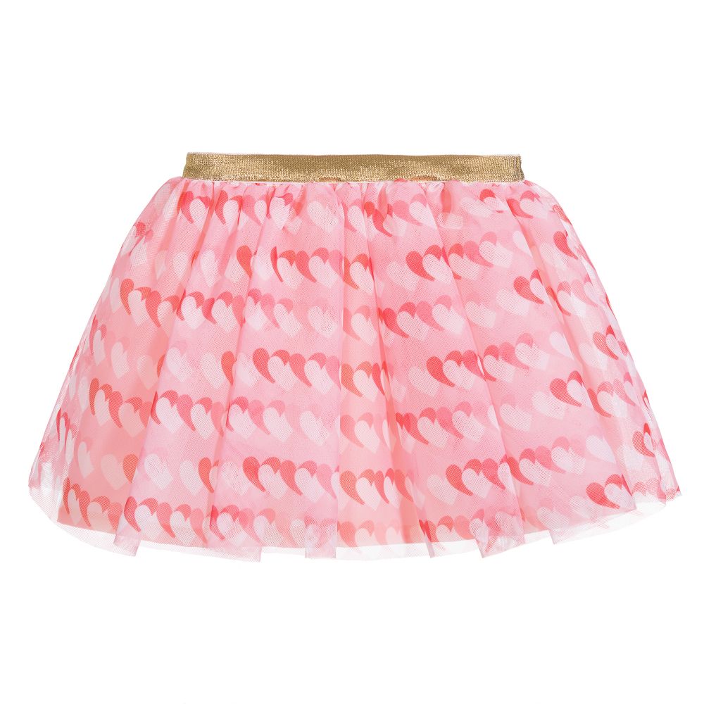 Agatha Ruiz de la Prada - Girls Pink Hearts Tulle Skirt | Childrensalon