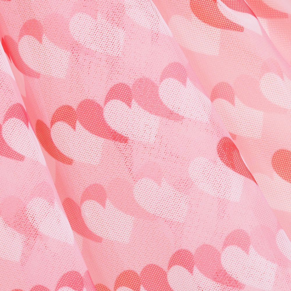 Agatha Ruiz de la Prada-تنورة تول لون زهري بطبعة قلوب | Childrensalon Outlet