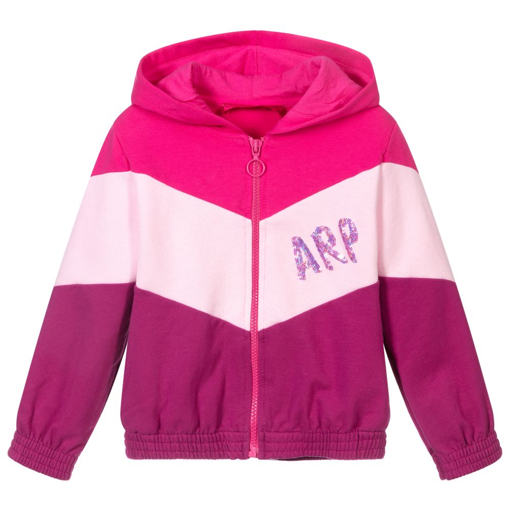 Agatha Ruiz de la Prada - Girls Pink Hooded Zip-Up Top | Childrensalon