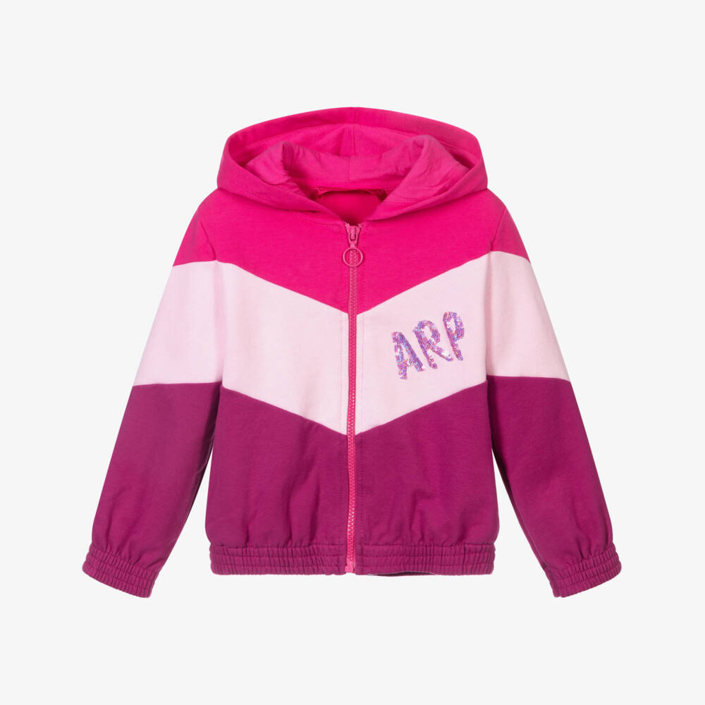 Agatha Ruiz de la Prada-Girls Pink Hooded Zip-Up Top | Childrensalon Outlet
