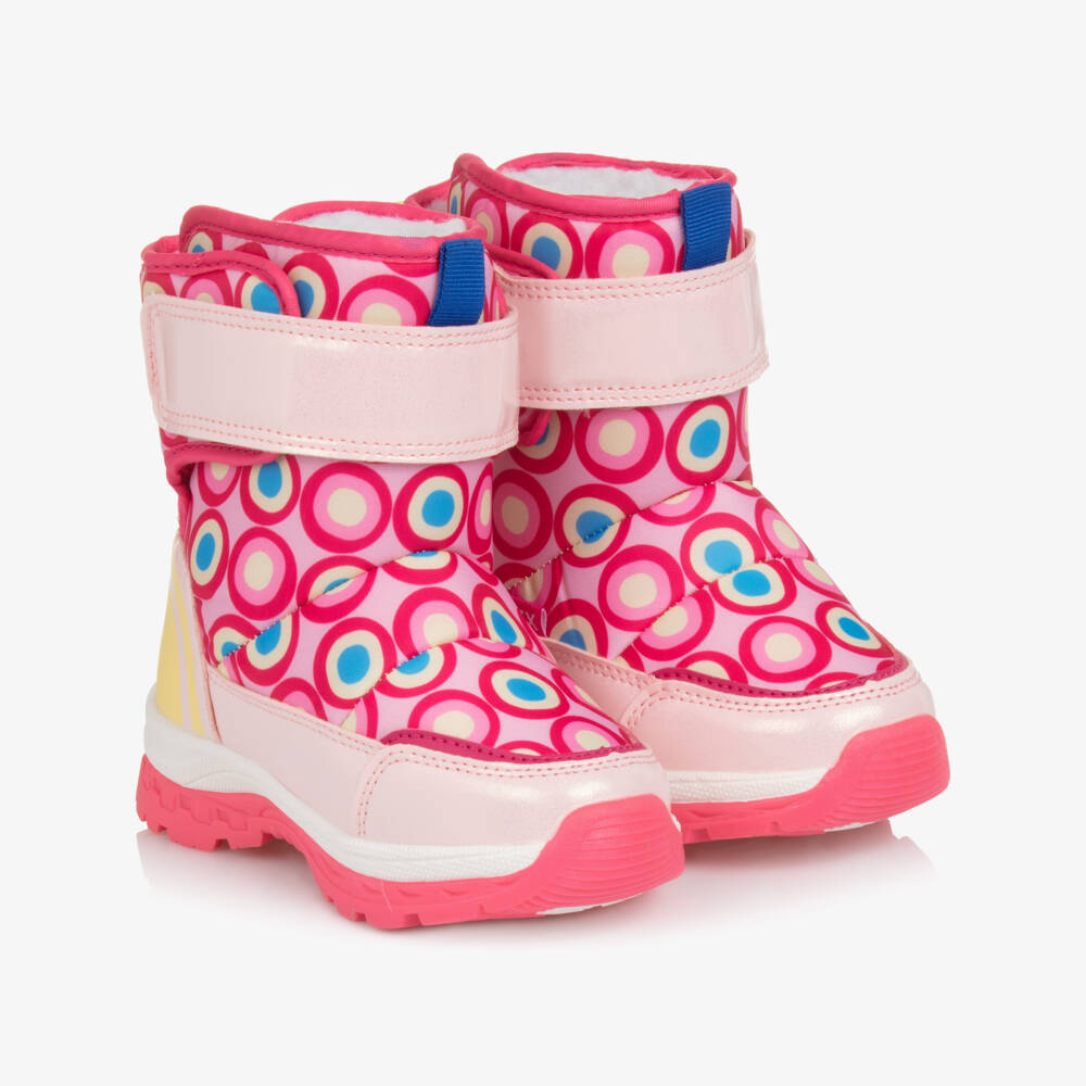 Agatha Ruiz de la Prada-Girls Pink Patterned Winter Boots | Childrensalon Outlet
